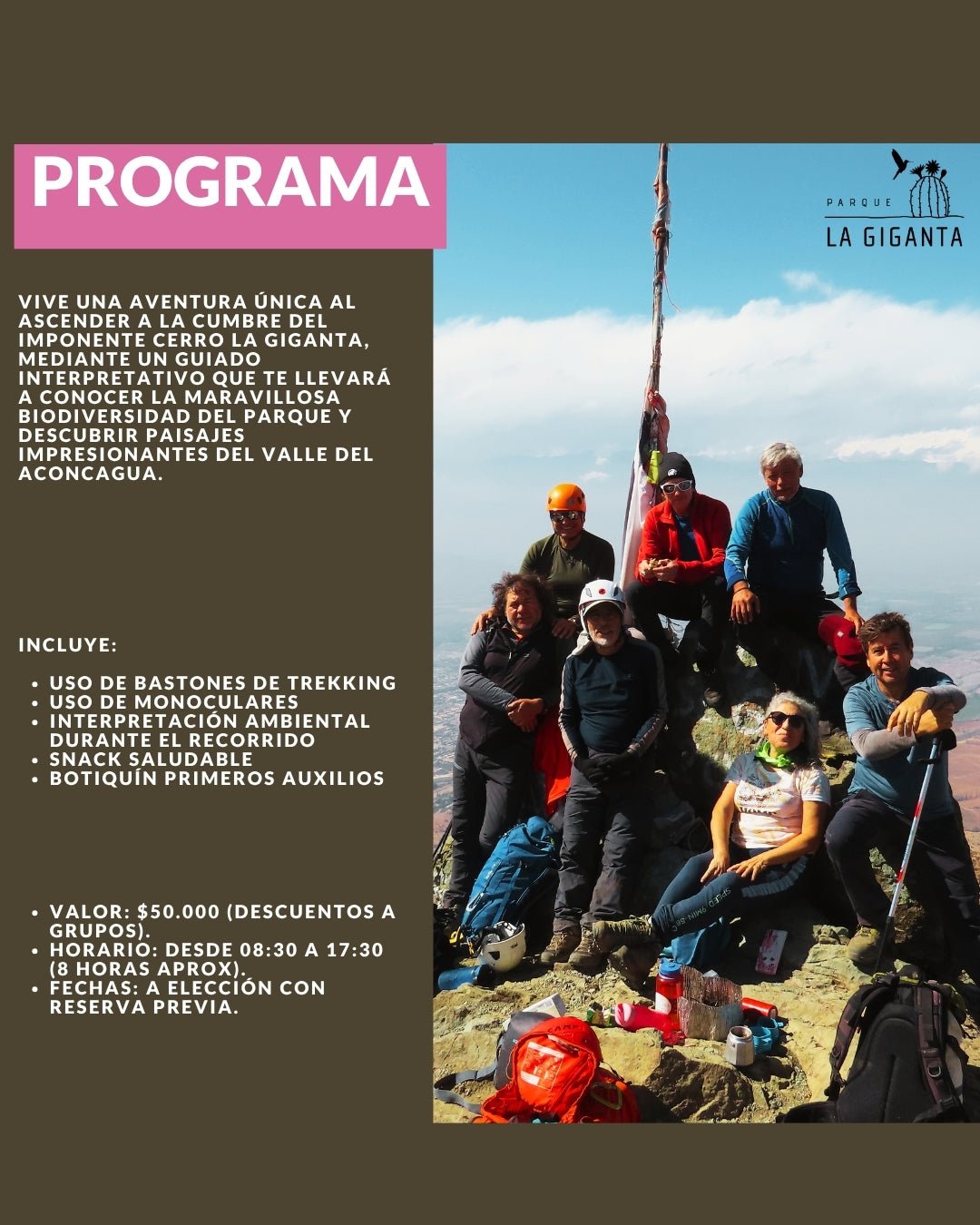 Excursión guiada: Cumbre La Giganta - Parque La Giganta